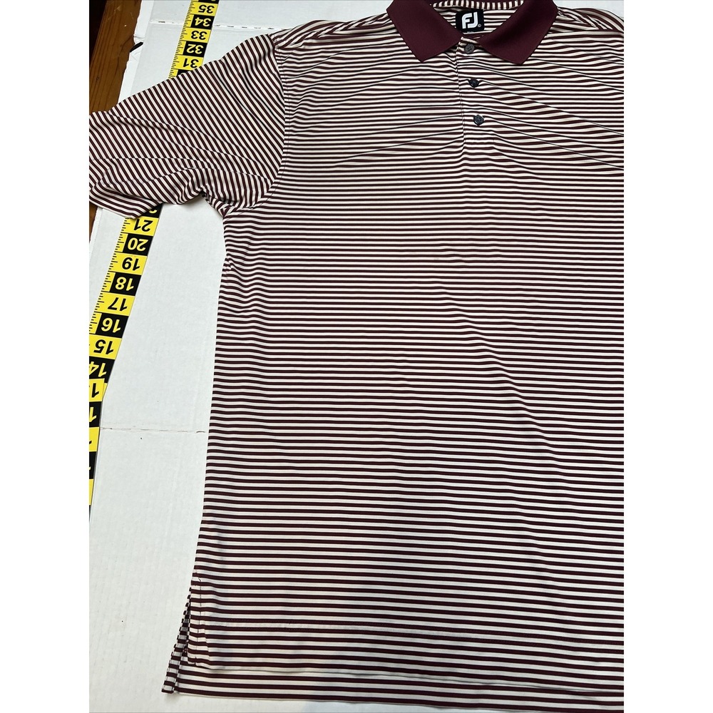 Footjoy Golf Polo Shirt Men's Large Richland  Embroidered Sleeve Striped - Picture 11 of 16